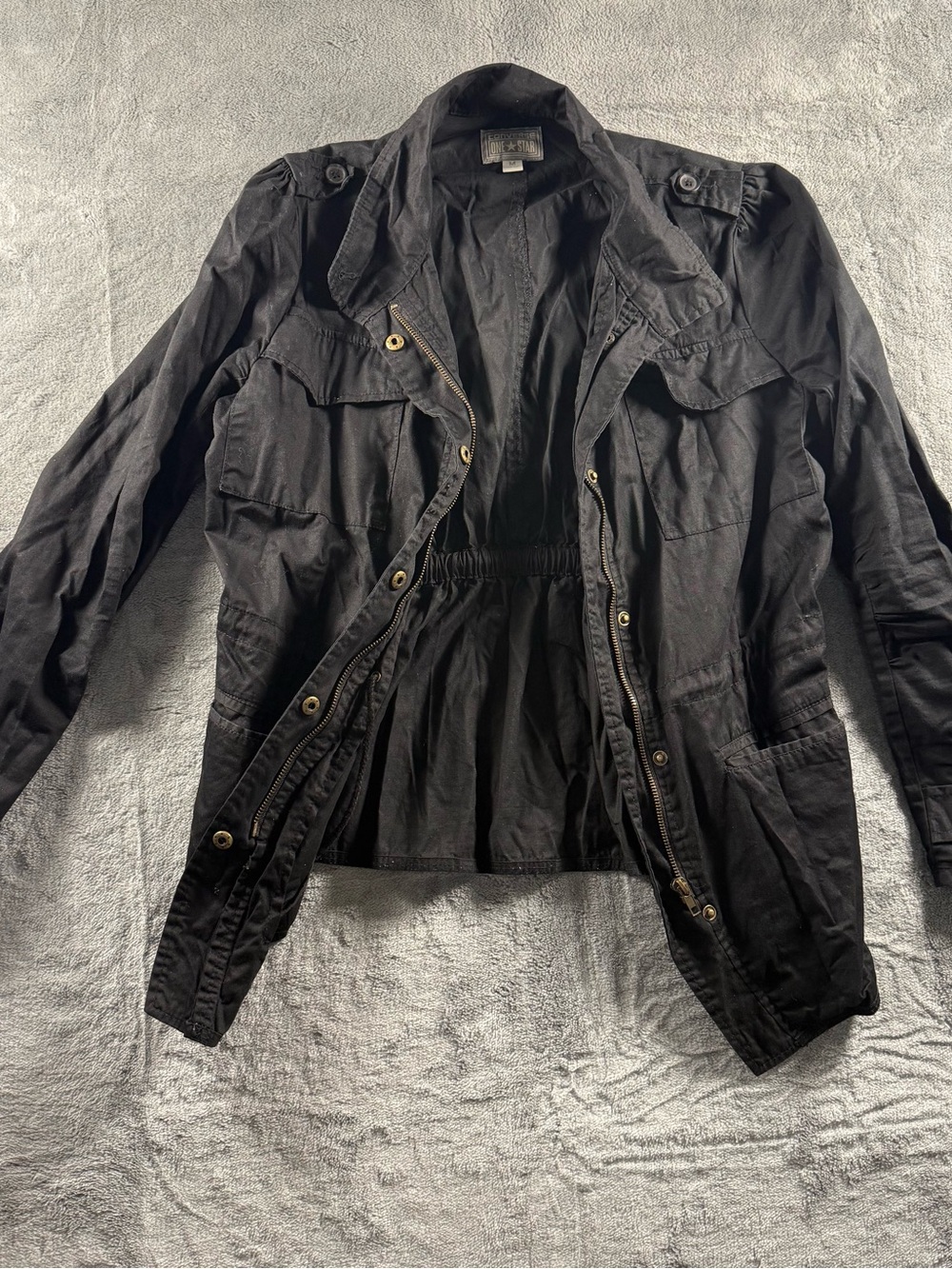 Converse Black Utility Jacket with Gold-Tone Hardware Women’s Medium